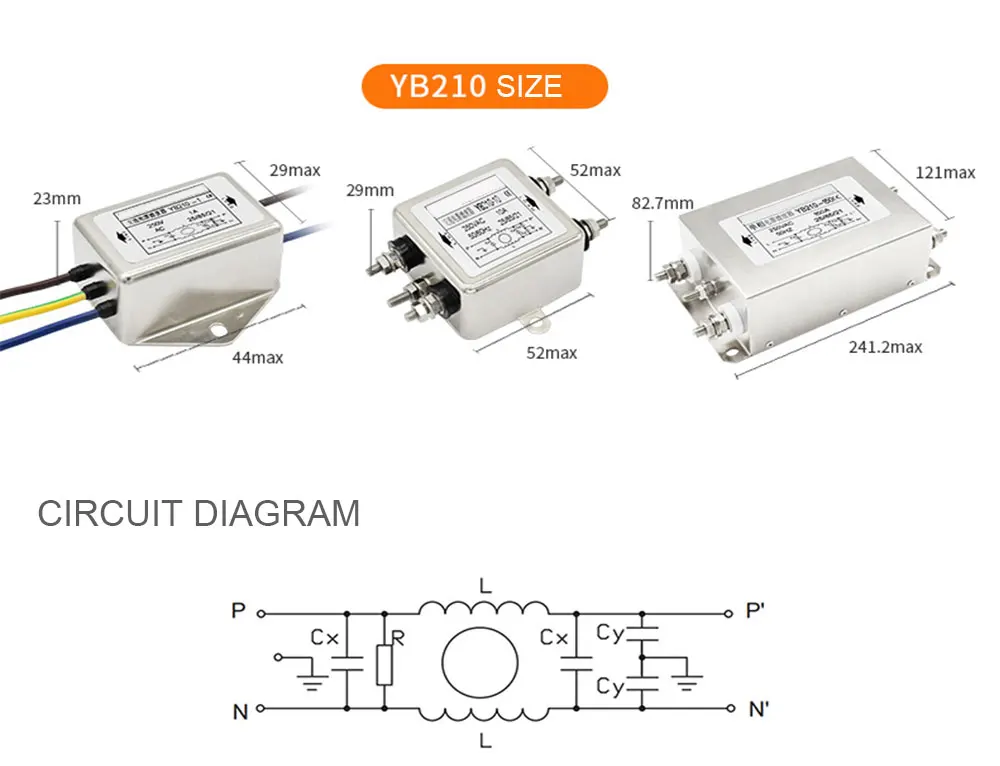 Single-Stage AC 250V 1A-200A Single Phase Power Filter LV Products factory