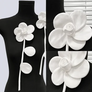 Handmade Fabric Flower Applique Fashionable Satins 3d Floral Patches for Dress Accessories,Sewing DIY & Garment Decoration