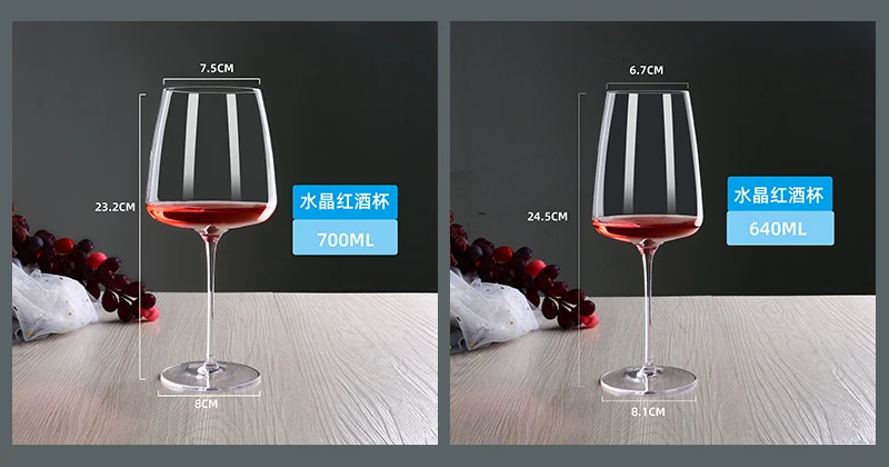 700ml OEM High Quality Original Personalised Classic Long Stem Oversized Burgundy Wedding extra Large Big Giant Wine Glass