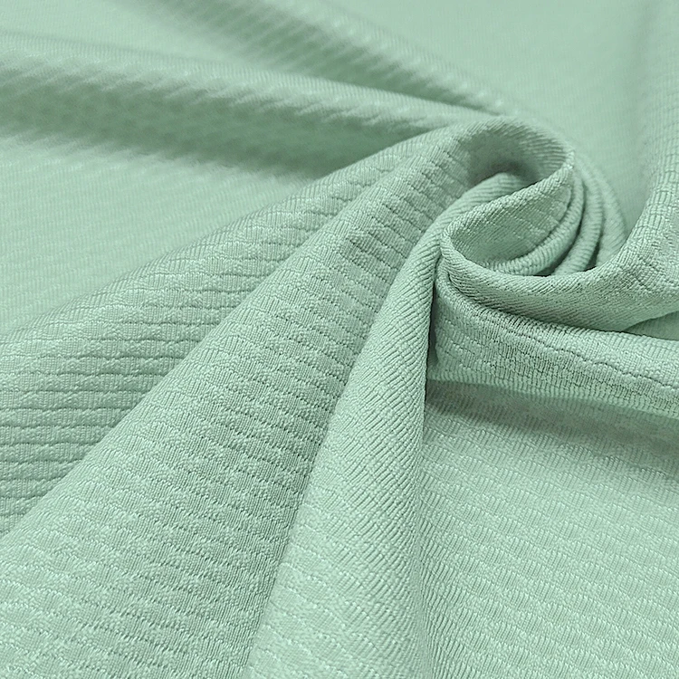 Custom Design Stretch Solid Jacquard Fabric 90 Nylon 10 Spandex Material Swimwear Fabric for Sale