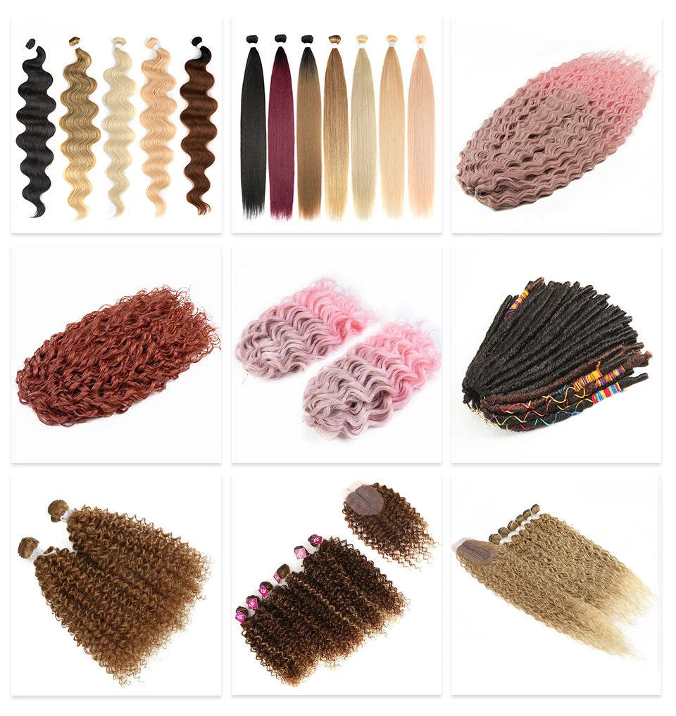 High Quality Premium Fiber Lace Front Kinky Curly Bundles Ponytail Long Yaki Drawstring Brands Blonde Hair Short Synthetic Weave