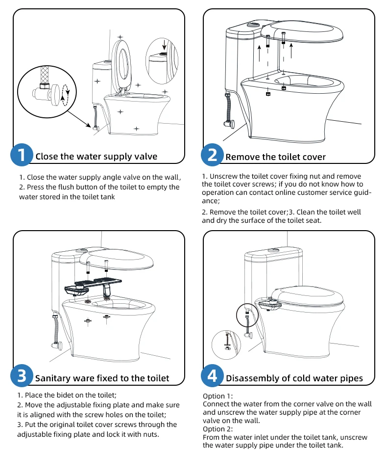 Hot Selling Mechanical Nonelectric Black Bidet Toilet Seat Custom
