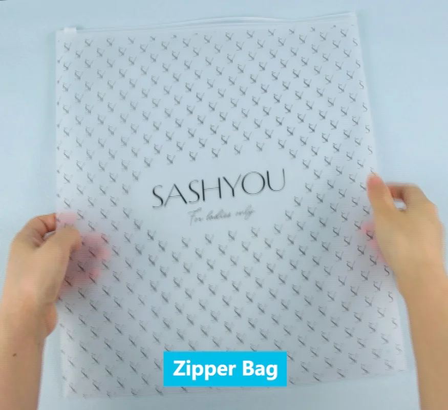 Custom Plastic Bag With Logo Clear Frosted Pvc Zipper Clothing Bags