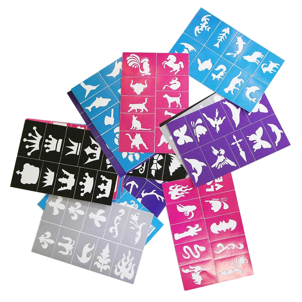 Set Di 5 Stencil Riutilizzabili Per Pittura Del Viso – Per Body Art, Halloween, Feste, Trucco E Tatuaggi Temporanei (Motivi Per Ragazzi)