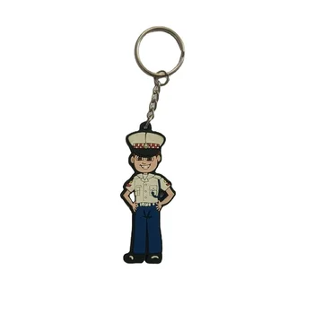 wholesale factory policeman pvc keychain custom key chain 2D key holder promotional keychains souvenir gifts