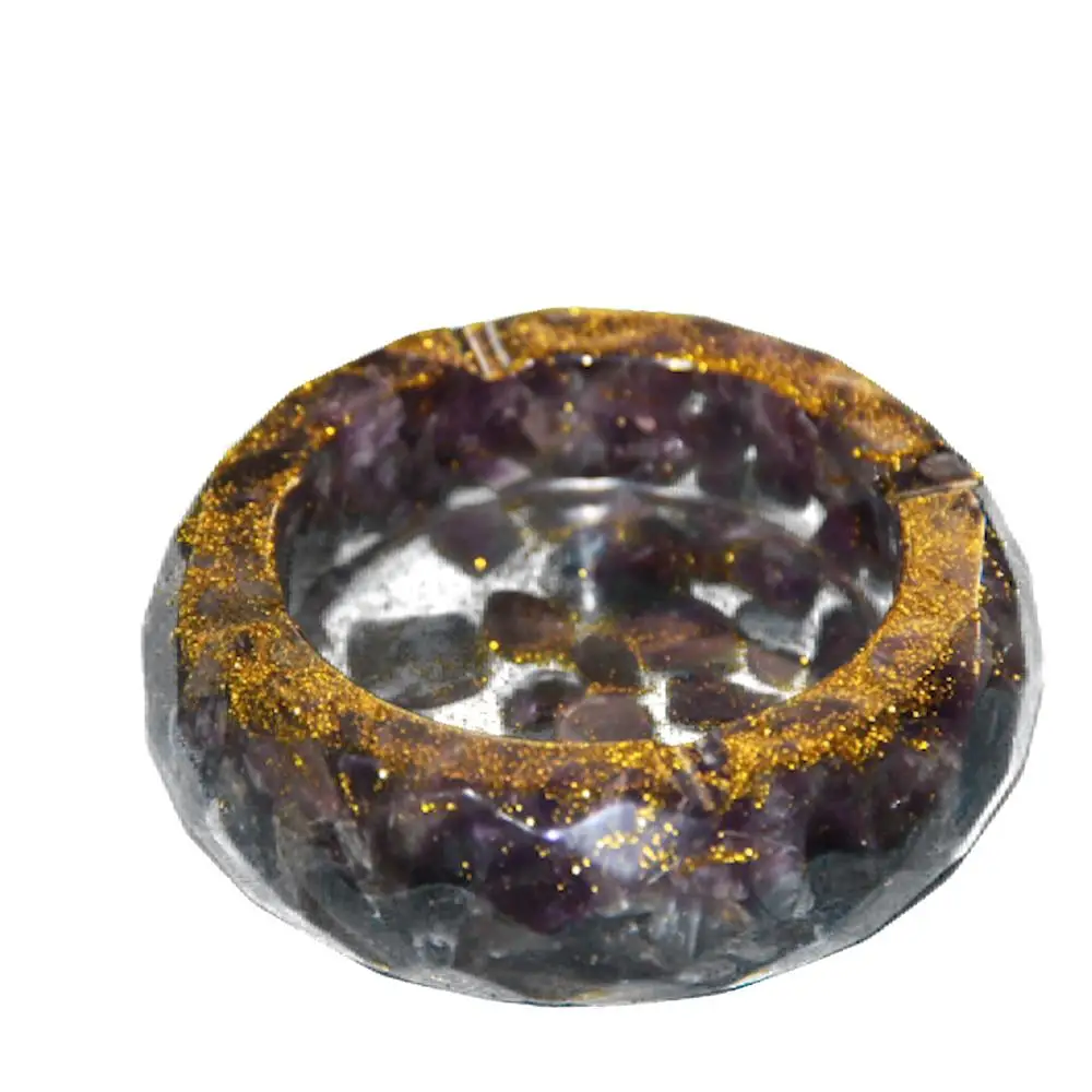 Unique design hot sale fluorite gravel ashtray craft jewelry supplies natural gemstones