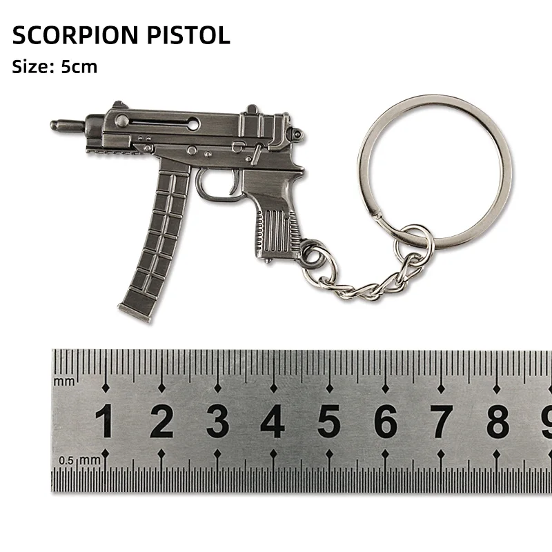 Miniature Gun Models Mini Gun Keychain Revolver Key Chain Gun Metal Weapon Model 3D Custom Keychain