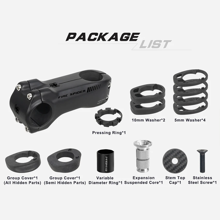 Speciality T1000 Carbon MTB Handlebar Stem -10 Degree, 80-120mm