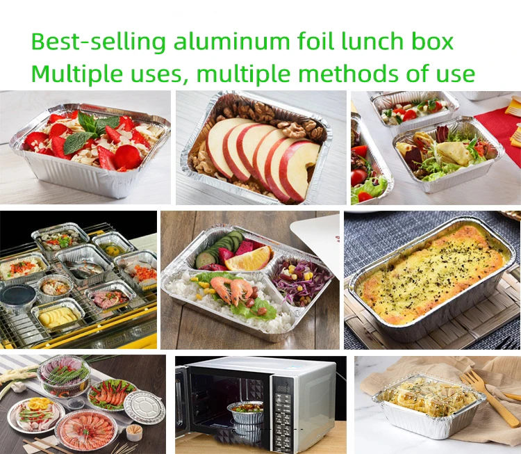 3226 3500ml Half size Aluminum Foil Containers Barbecue Foil Trays For Food  Packing