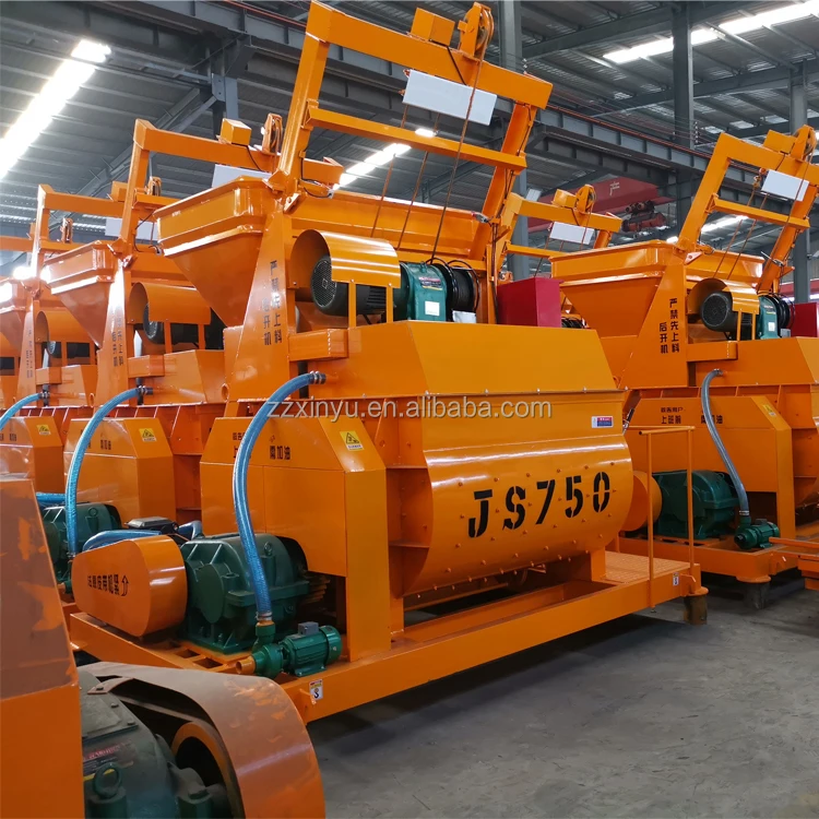 JS750 Twin Shaft Concrete Mixer Matched with Block Making Machine