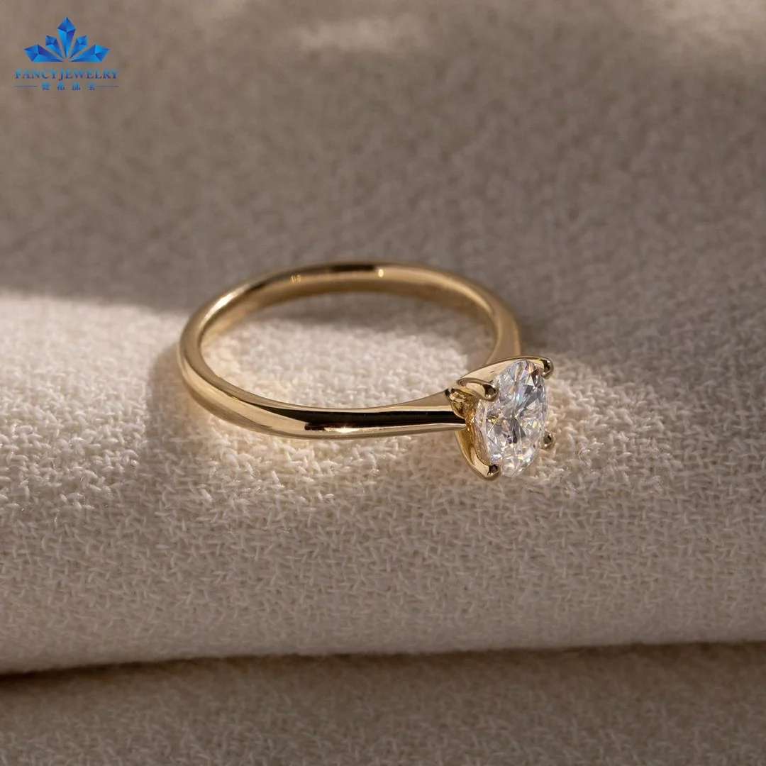 ファンシー14K0.5Ct 1Ct 1.5Ct 2CtオーバルカットCVDラボ成長