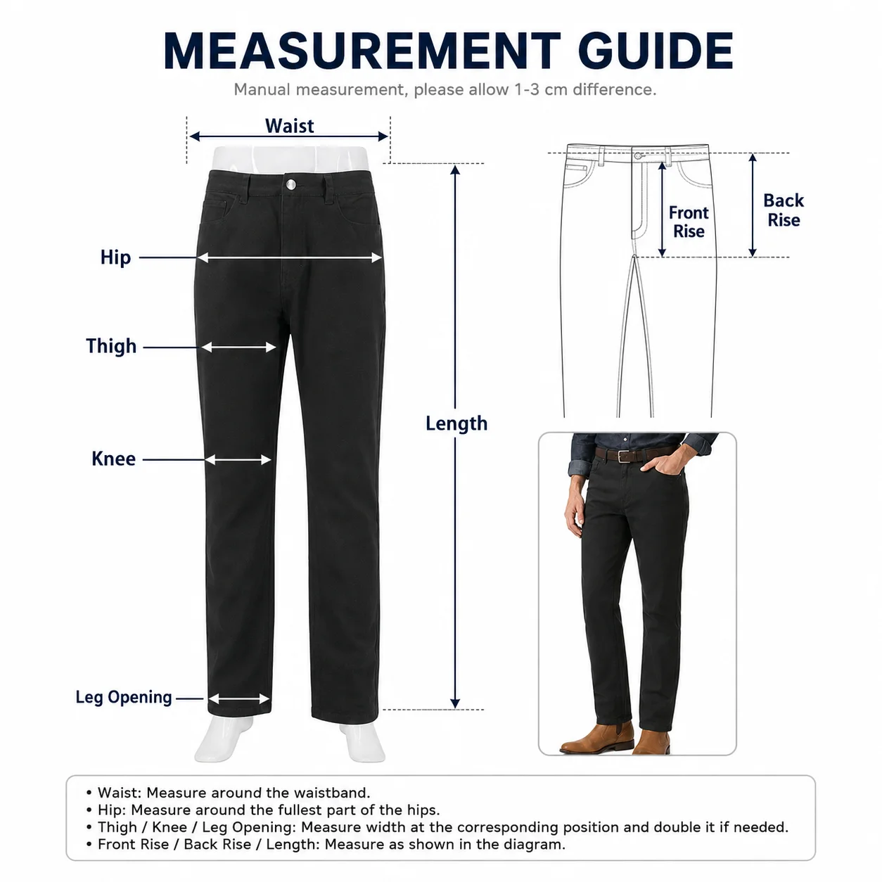 Custom High Quality Men's Casual Straight Stretch Plain Golf Pants With Five Pocket