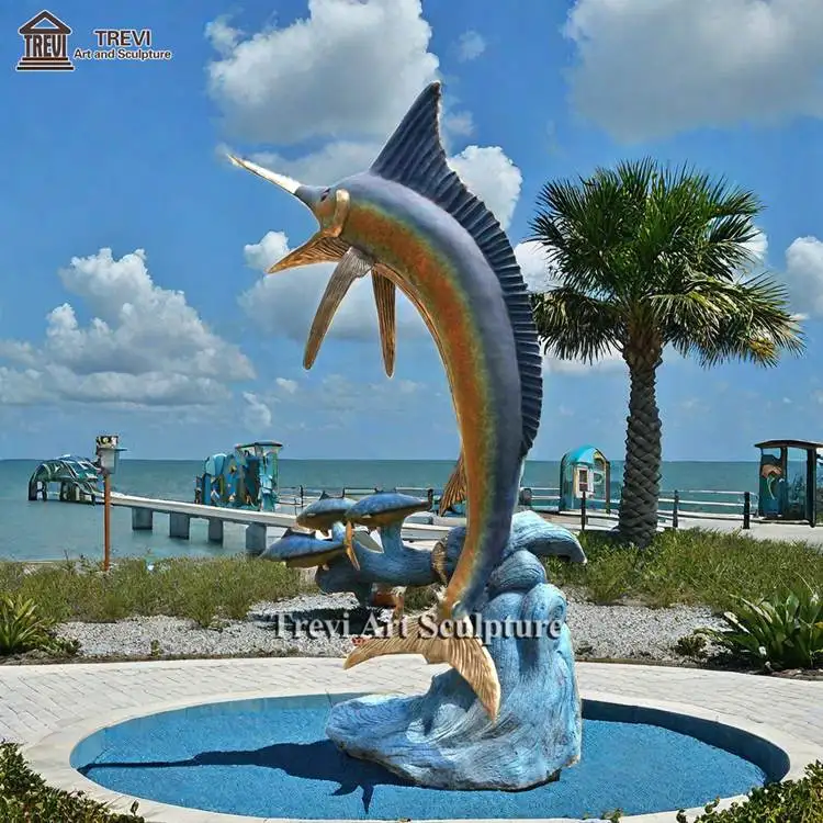 Sculpture Murale Marlin En Métal – Hotop – Décoration Sport Poisson – Bleu
