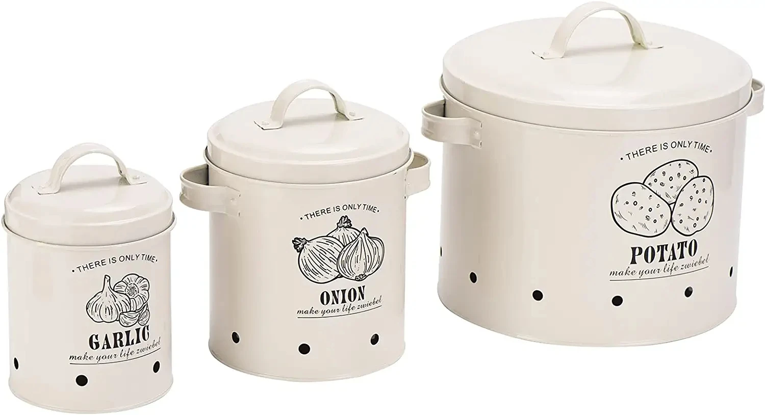 Potato Onion Garlic Storage Bin With Lid Set Of 3 Potato Storage For
