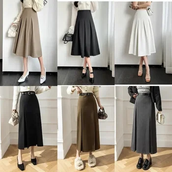 Women's Satin High Waisted Maxi Skirts Hidden Elasticized Waistband A Line Long Skirt