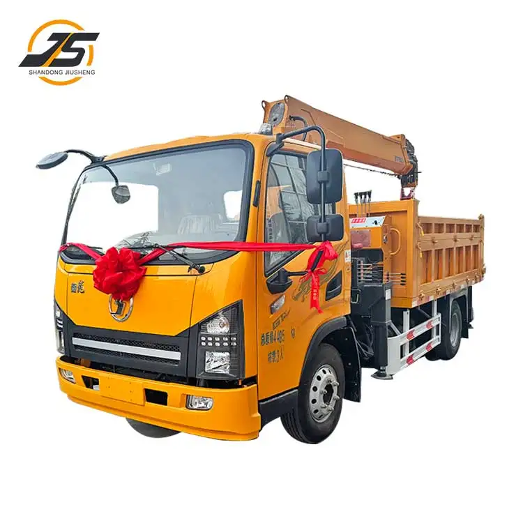 Small lifting pickup truck crane with three directional operation bridge  steering knuckle arm and winch