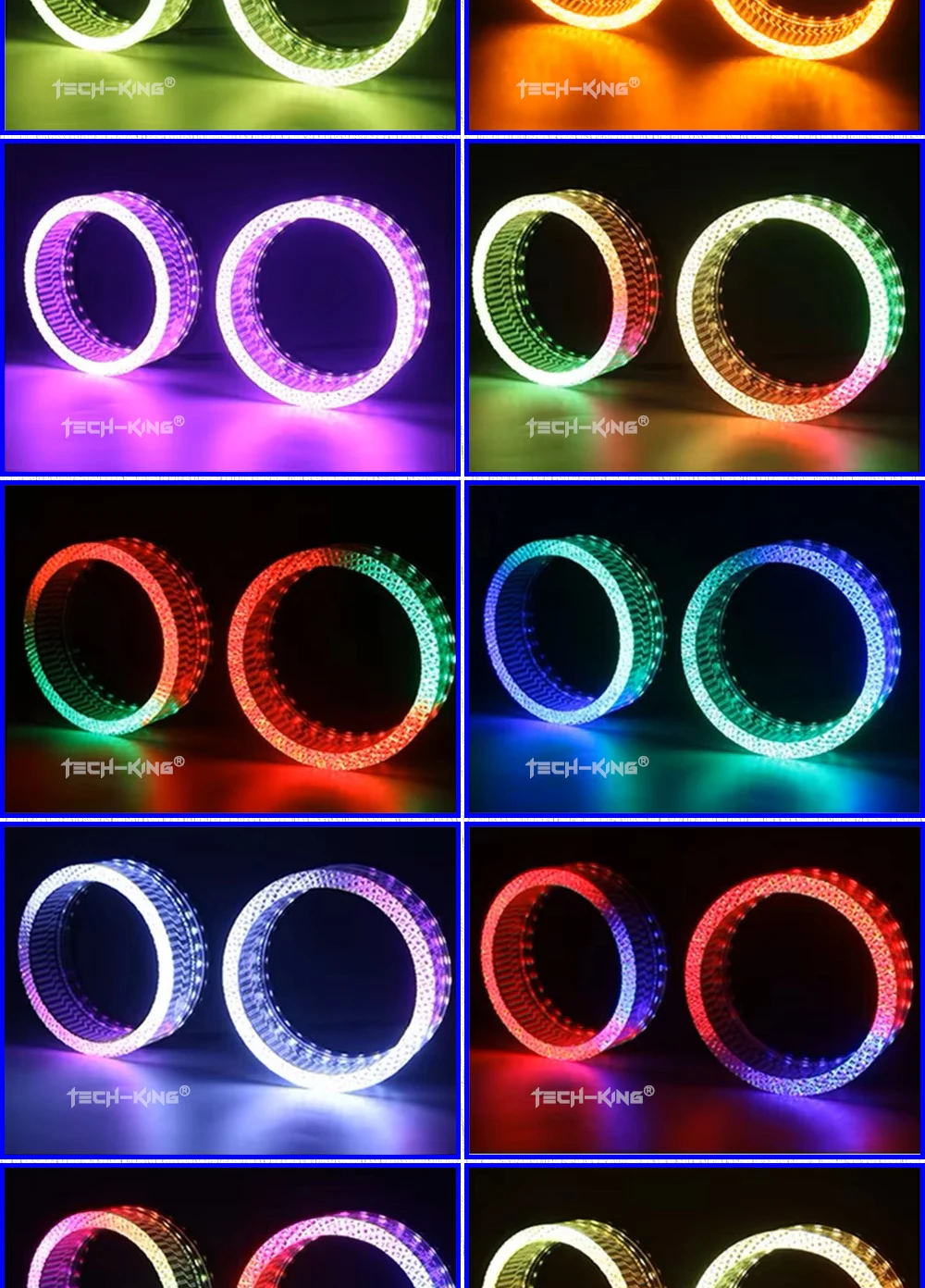 Crystal LED Angel Eyes Shroud White Amaber Signal Light Car Light Accessories For Car Led Projector Lens 3 inch angel eye circle