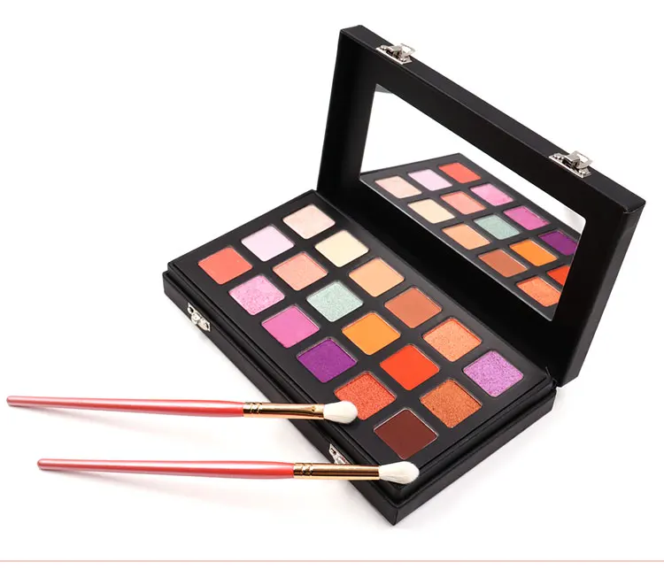Eyeshadow Palette 2022 New Trending Private Label 18 Colors Waterproof Wholesale  Luminous Metallic Orange Eye OEM