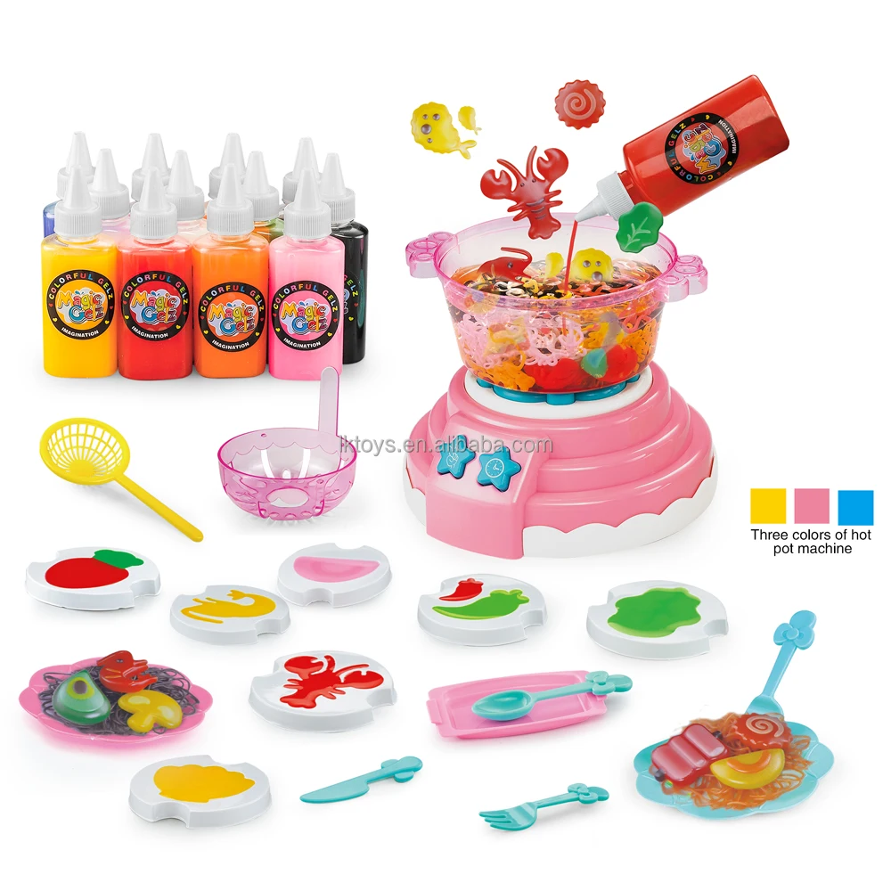 Kids Cooking Game Kitchen Toys Magic Gel Chafing Dish Hot Pot Water Spirt  DIY Kit Arts&Crafts STEM