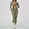 Army Green Bra+Jacket+Leggings Set