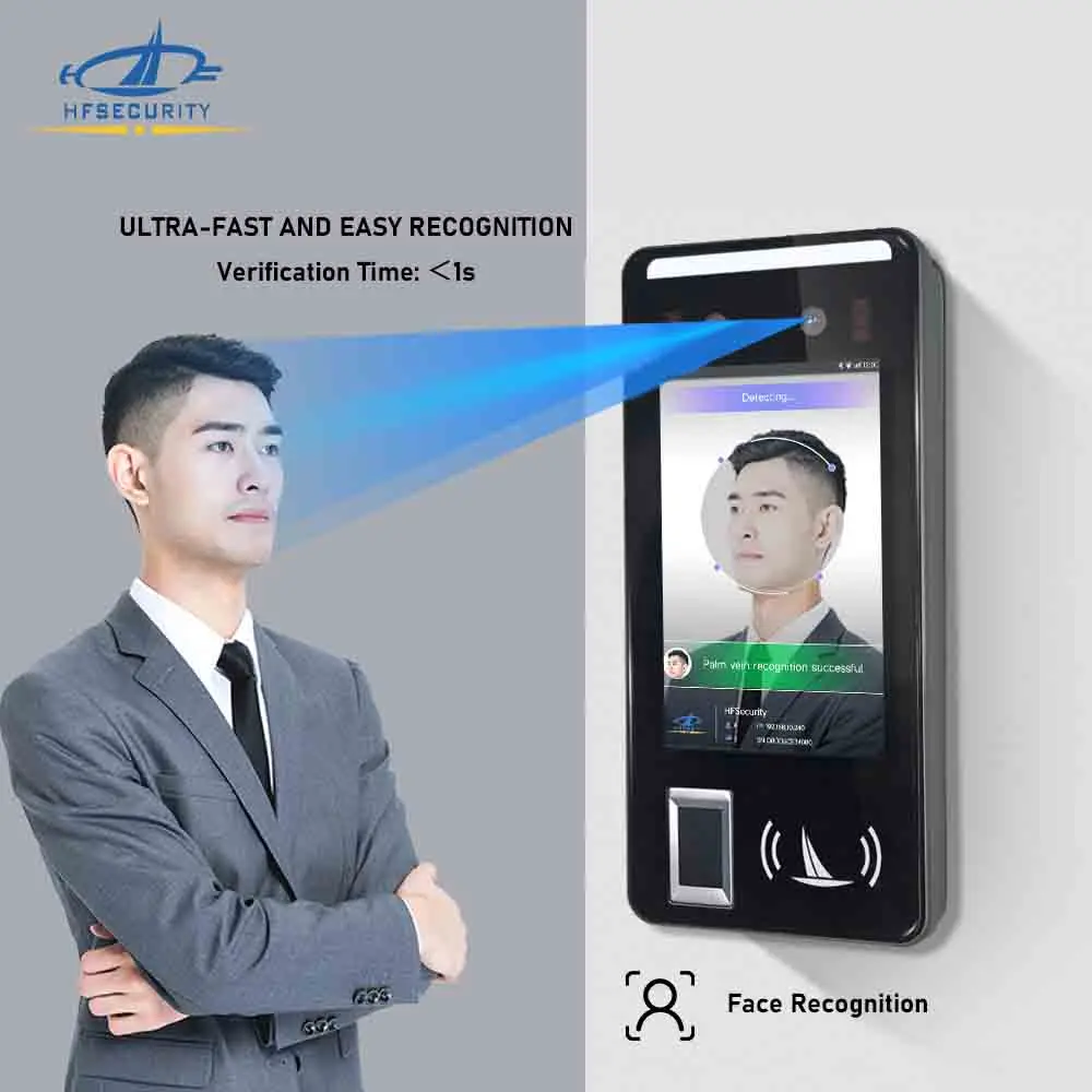 Android 4G Fingerprint Time Recording NFC Card Face Recognition Machine for School with SMS FR05 HFSecurity