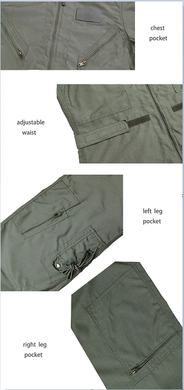 
 Индивидуальный Армейский Зеленый Nomex Арамид огнестойкий Мульти Карманы для летающего самолета спецназа комбинезон  