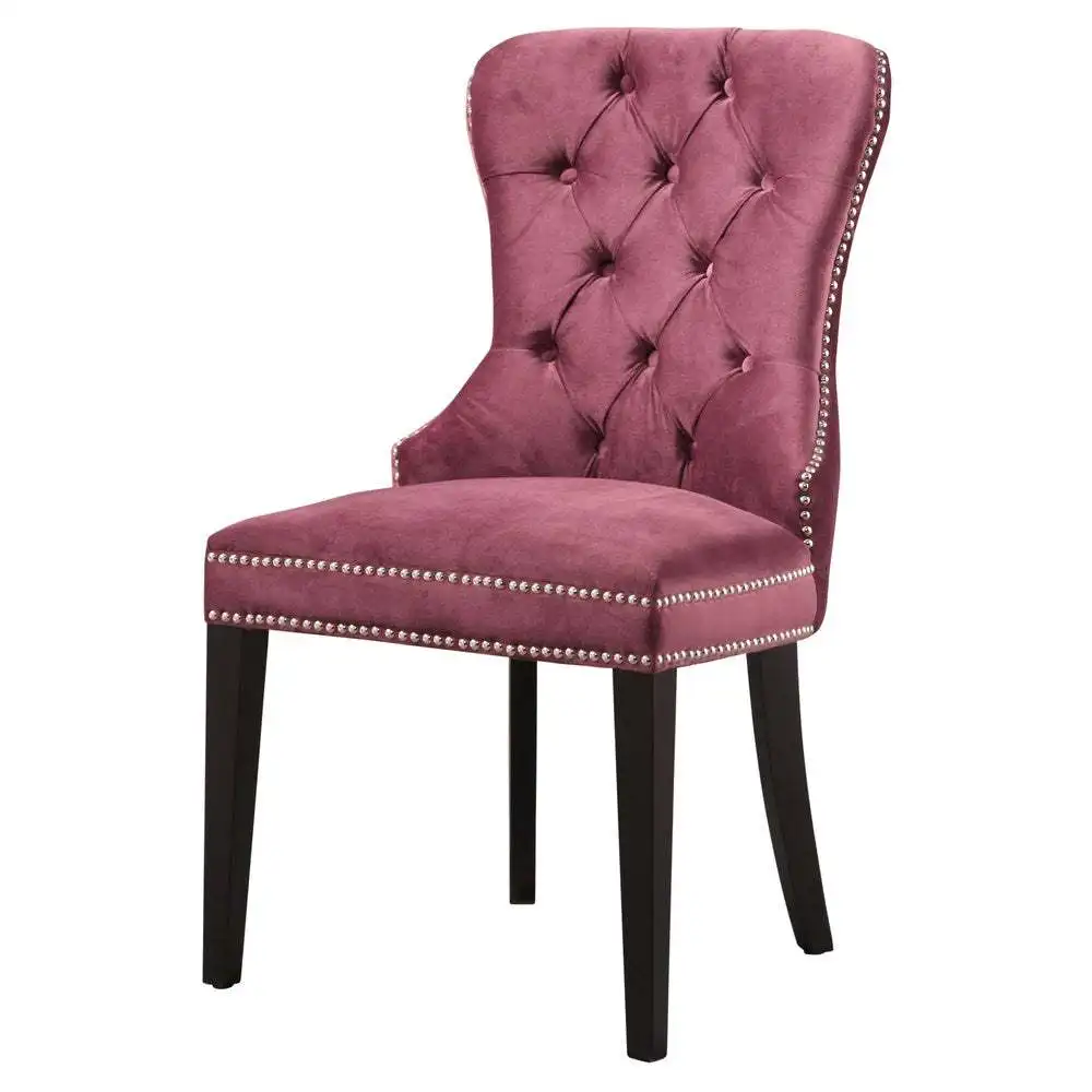 American Style Wooden Furniture Upholstered Fabric Tufted Back Dining Room Chair
