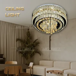 House Lighting Modern Fancy LED 85-265V High Quality Ceiling Lights Indoor Crystal Stainless Steel Ceiling Lamp