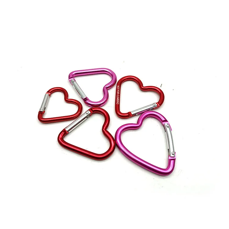 Aluminum Alloy Snap Hooks 10pcs Heart Shaped Carabiner Clips - Cute Keychain & Backpack Clips In Multiple Colors Heart Shaped Keychain