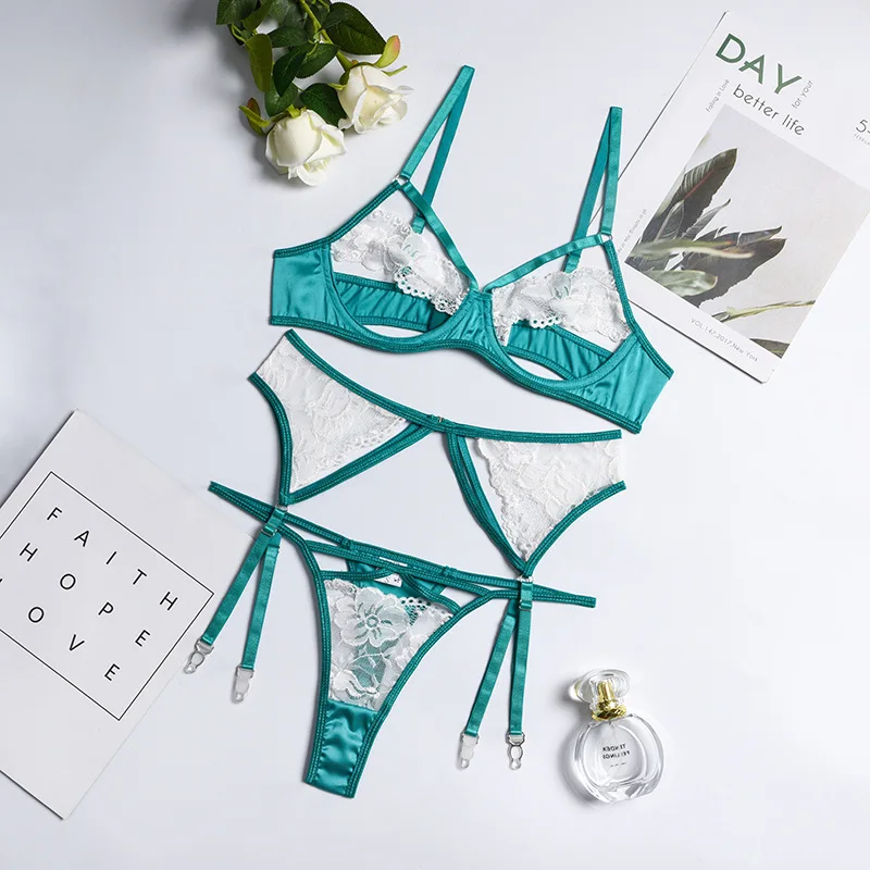 Teal Lace Underwired Bra