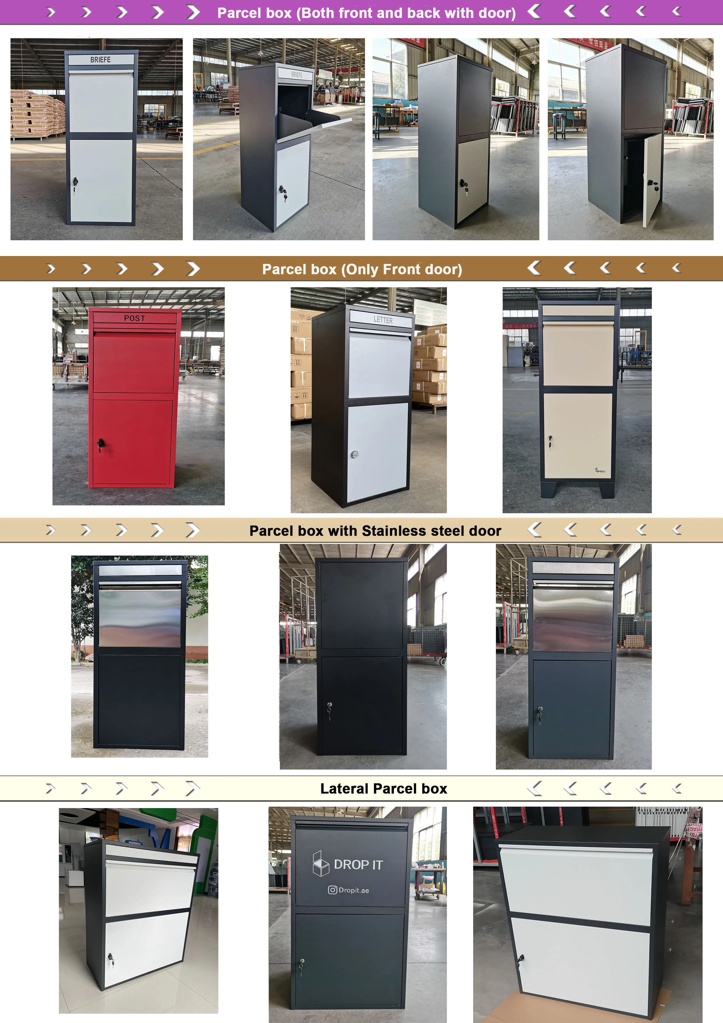 Anti Theft Outdoor Smart Mailbox Metal Parcel Delivery Box for Home ...