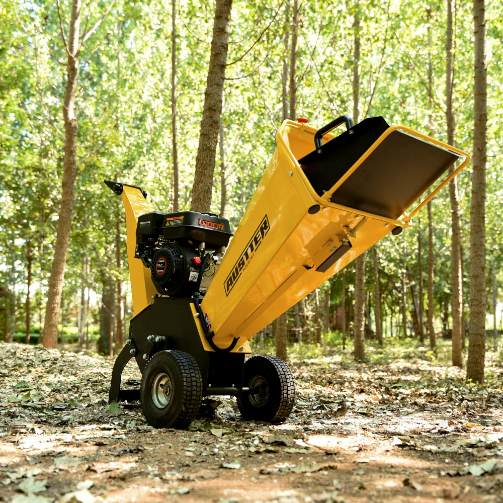 AUSTTER Small Firewood Processor  7HP Towable & CE Approved Petrol Powered Mini Wood Chipper Shredder for Grinding Branches