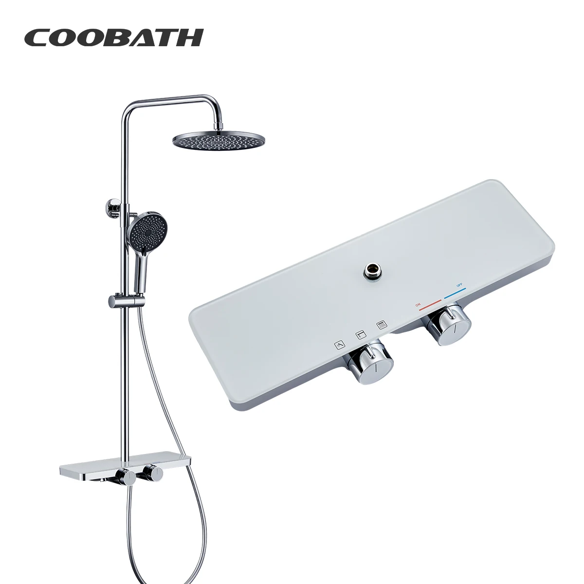 Bathroom High Pressure Shower Sprinkler Handheld Shower Head System With Storage Rack Mixer