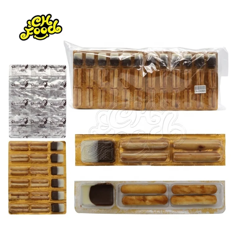 Low MOQ Wholesale Cheap Lady Finger Stick Biscuits Dip Chocolate Jam Halal Snack Food