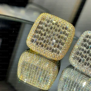 14K/18K gold luxury men's ring, set with  3.39-carat lab-grown emerald-cut diamond, suitable for high-end occasions