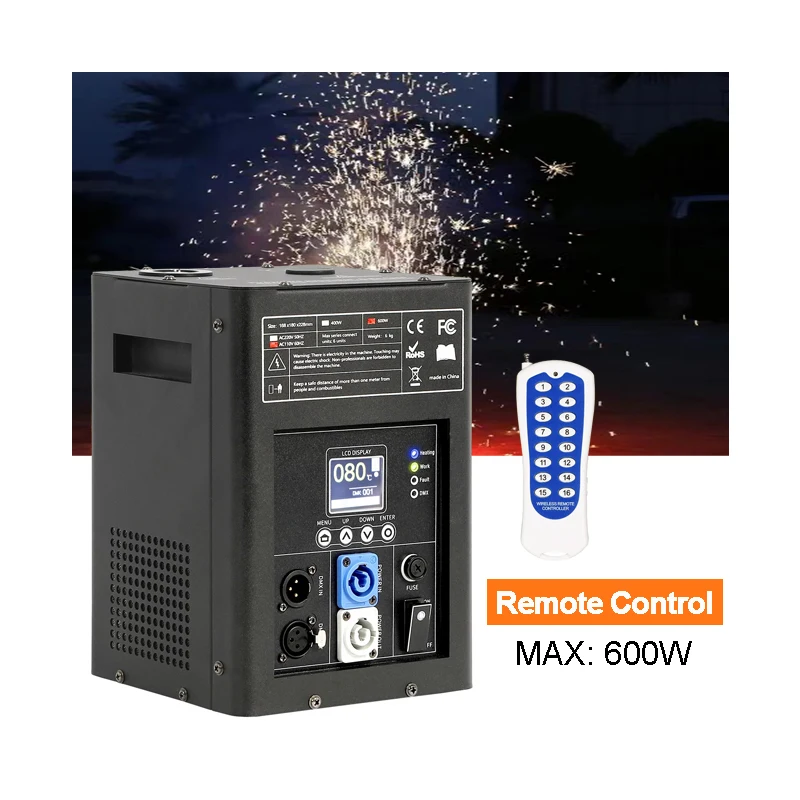 600w DMX Wedding Set - Cold Sparkle Machine Battery DJ Equipment