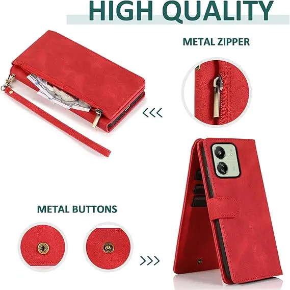 Laudtec Solid color phone case with leather protective cover anti drop wear-resistant For xiaomi 14ultra 14T pro redmi 13c details