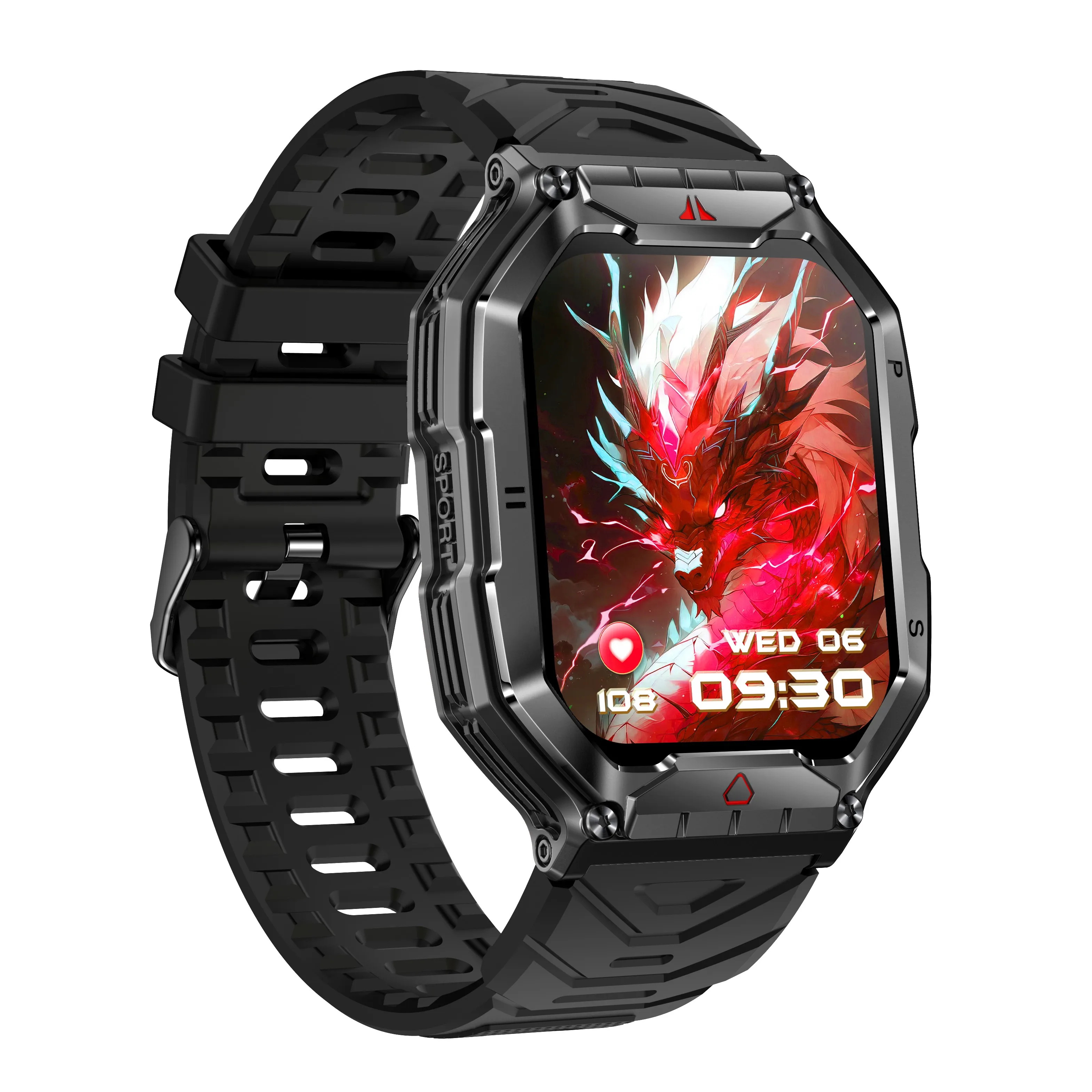 2025 Outdoor Sports Smart Watch for Men 650mAh BT Call Compass Waterproof Blood Oxygen Heart Rate Monitoring KR82 Smartwatch