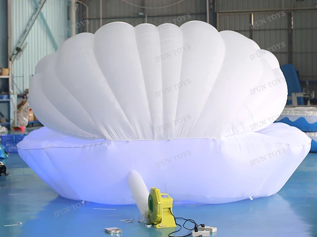 Giant Inflatable Shell with RGB Led Lights Inflatable Clam Shell for Stage Wedding Decoration