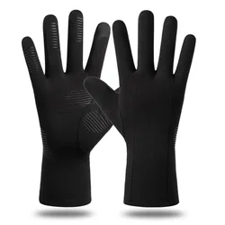 Sports gloves q905 warm winter touch screen all finger windproof anti slip running mountaineering racing riding gloves for men