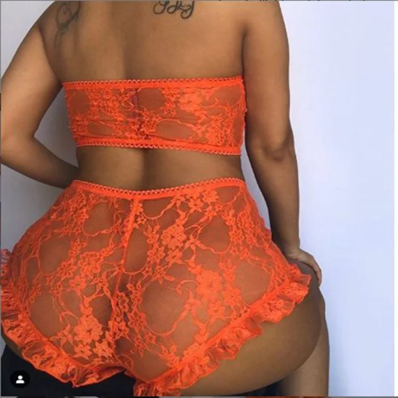 Femme Erotic Two Piece Sexy Set Women's Sexy Lingerie Set Stretchy Hot Lace Bandeau Bra Underwear Set Size S-XXXL Femme Erotic Two Piece Sexy Set Women's Sexy Lingerie Set Stretchy Hot Lace Bandeau Bra Underwear Set Size S-XXXL