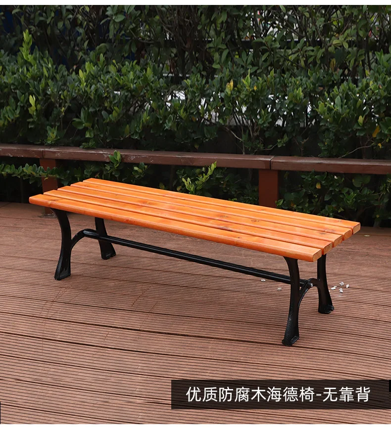 Best Quality wooden bench without backrest made of Anticorrosive wood details