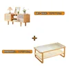 Meuble TV 120 Meets et table basse en osier uni