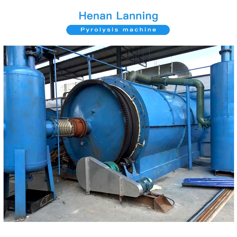 Пиролизная система для переработки отходов пластмассы Lanning производственная линия используемых автомобильных шин пиролизная установка