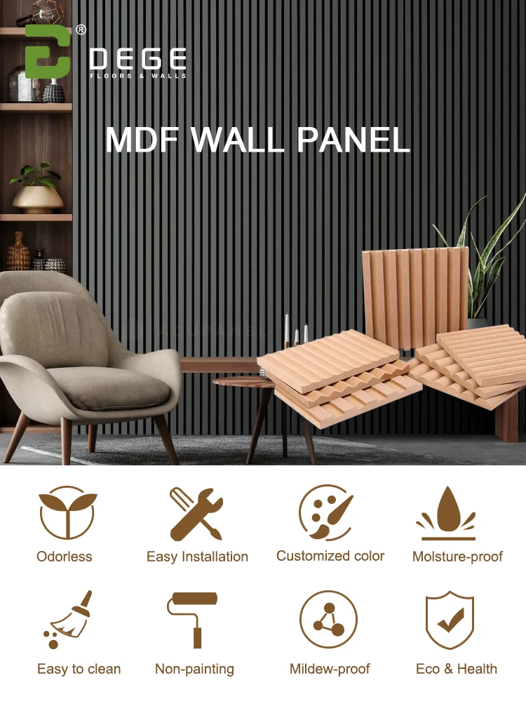 3d Decor Home Interior Mdf Wall Panels Mdf Wainscot Fluted Panels For ...