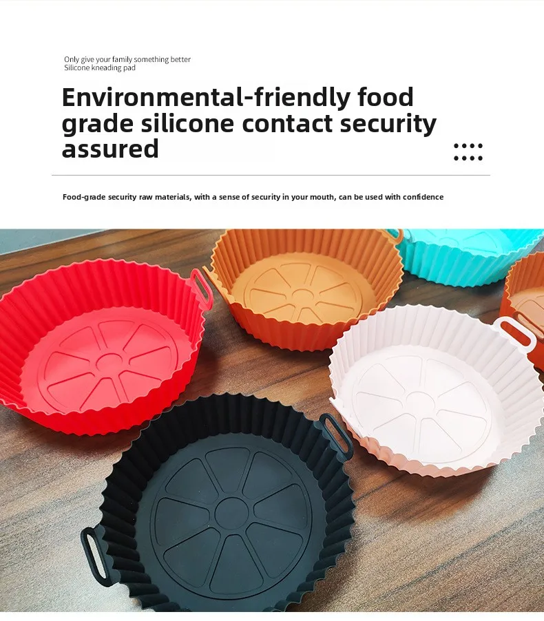 Thickened Food-Grade Silicone Foldable Baking Tray for Household Air Fryer and Air Fryer Mat supplier