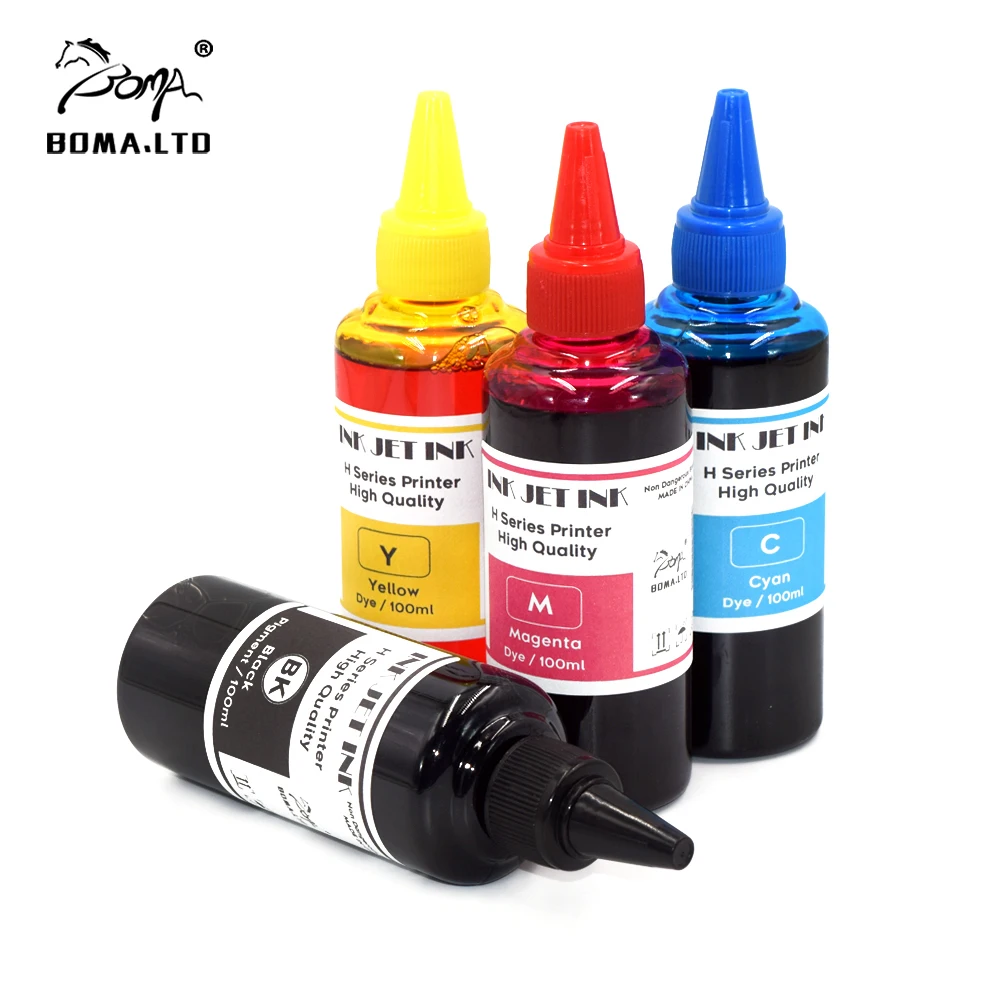 100ml 4Colors Refillable Dye Ink for HP Photosmart 5510 5515 6510 010 109 110 209 210 364 564 178 862 Printers