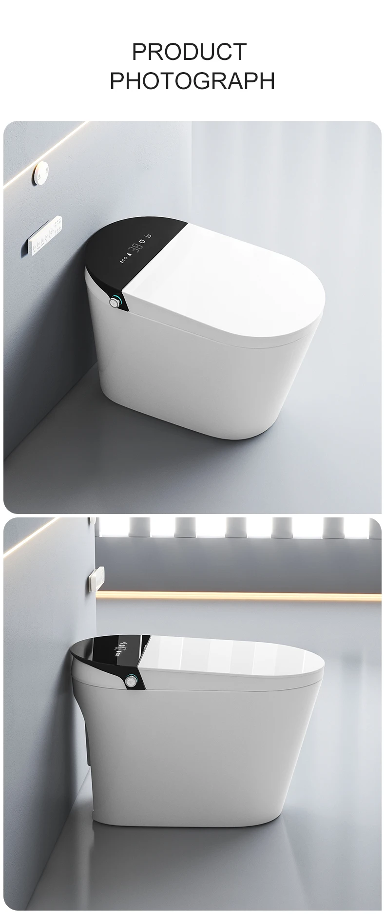 One piece smart bidet CUPC certification intelligent toilet bathroom wc commode automatic smart toilet factory