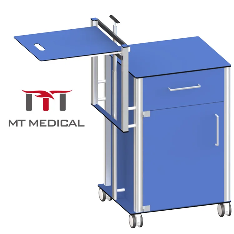 MT Medical Factory Table Multi Color Medical Clinic Hospital Patient Bedside Cabinet with Dining Table