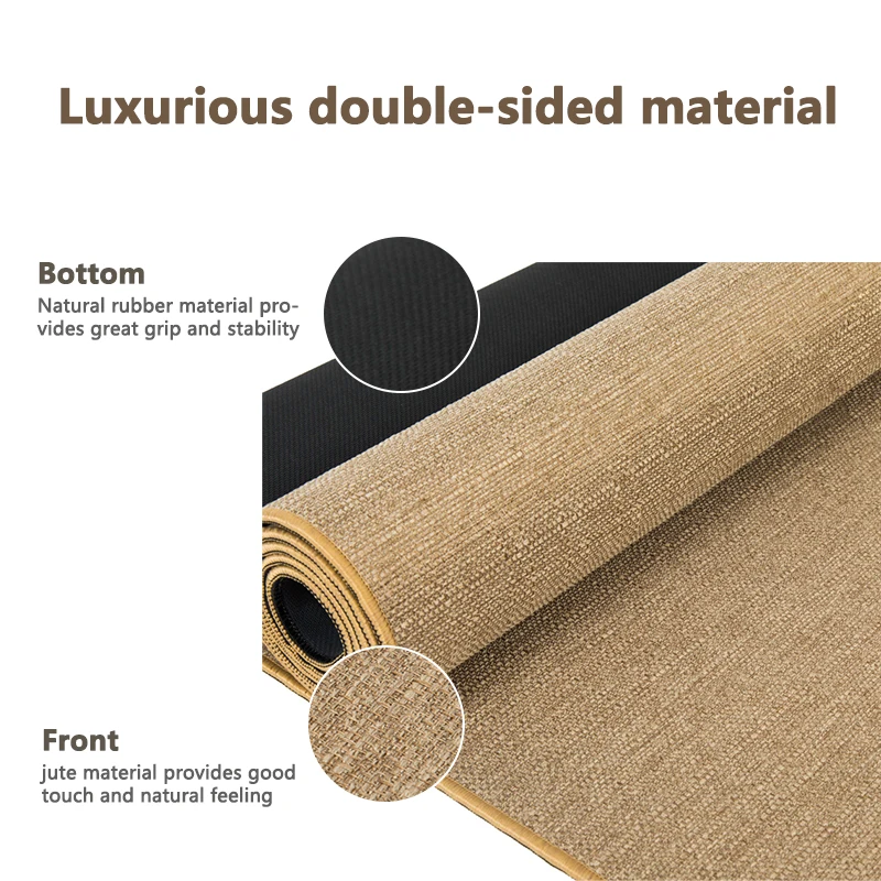 Cheap Custom Printed Natural Organic Nontoxic Hemp Rubber Jute Yoga Mat